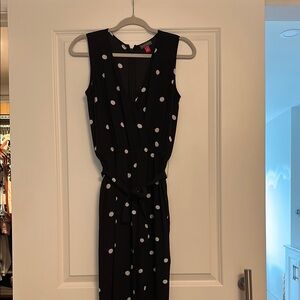 Polka Dot Sleeveless Dress - Black and White